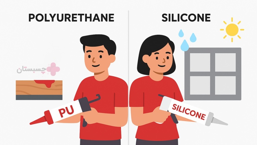 مقایسه چسب پلیاورتان با سیلیکون: راهنمای تخصصی انتخاب، کاربرد و عملکرد